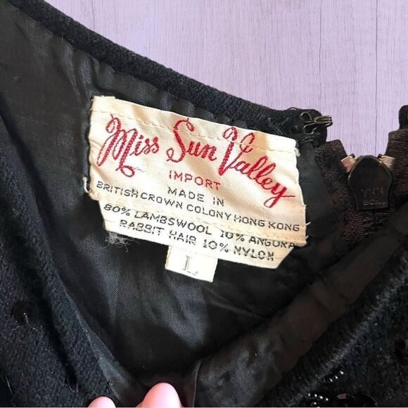 Vintage 60s 70s Miss Sun Valley wool sequined camisole - Picture 9 of 11